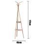 Y.H.Valuable Coat Racks Modern Simple Coat Rack Two-Layer Multi-Purpose Hanger Floor Bamboo Clothes Rack Assembly Mobile Creative Floor Hanger Entryway Furniture