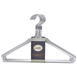 Quality Hangers Silver Aluminum Metal Coat Hangers Heavy Duty Suit Hangers 10 Pack (Adult Size Coat Hanger)