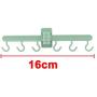 uxcell Plastic Home 6 Hooks Foldable Wall Sticker Clothes Hanger Hook 2pcs Light Green