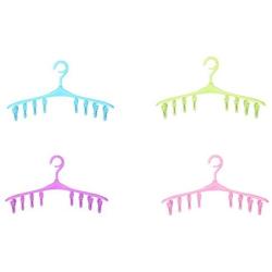 HMLifestyle-360 Rotation Hook Plastic Baby Hangers With Clips For Pants,Skirt Toddler Kids Clothes Hangers with Clips (8, Multi color)