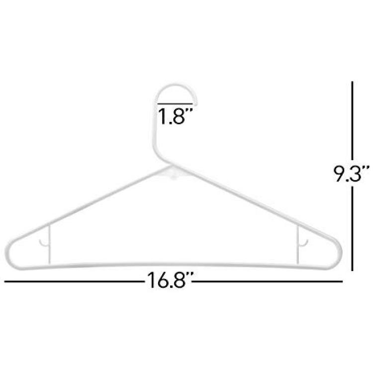 43237-2 Neaties Clothes White Plastic Hangers with Bar Hooks, Heavy Duty  Standard Plastic Hangers for Pants, Shirts, or Dress, 30pk