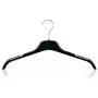 HANGERWORLD 50 Black 15inch Plastic Notched Coat Clothes Garment Top Hangers with Metal Hook HANGERWORLD 50 Black 15inch Plastic Notched Coat Clothes Garment Top Hangers with Metal Hook