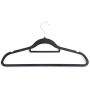 YEVIOR 50pcs 17.71 X 0.2 X 9.65 Inch Plastic Flocking Clothes Hangers with Rail Black YEVIOR 50pcs 17.71 X 0.2 X 9.65 Inch Plastic Flocking Clothes Hangers with Rail Black