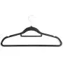 YEVIOR 50pcs 17.71 X 0.2 X 9.65 Inch Plastic Flocking Clothes Hangers with Rail Black