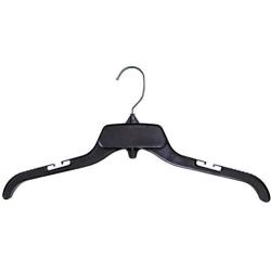 Hanger Central Heavy-Duty Black Plastic Closet Department Store Shirt Hangers, 17 Inch, 50 Pack