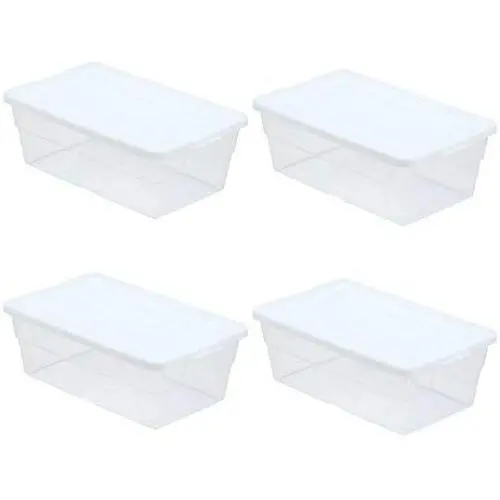Sterilite Storage Boxes 13.5" X 8.3" X 4.8", 6 Qt. Clear - Pack of 4 Sterilite Storage Boxes 13.5" X 8.3" X 4.8", 6 Qt. Clear - Pack of 4