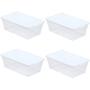 Sterilite Storage Boxes 13.5" X 8.3" X 4.8", 6 Qt. Clear - Pack of 4