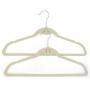 10pcs Plastic Flocking Clothes Hangers with Hook Beige Home Supplies Plastic Hangers for Household Bedroom Store