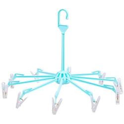 na Umbrella Folding Hanger with Clips - 9 Arms Per Hanger - 2 Total Hangers - Drying Rack Clothes Clips Drip Socks Hangers Underwear Laundry Towels