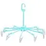 na Umbrella Folding Hanger with Clips - 9 Arms Per Hanger - 2 Total Hangers - Drying Rack Clothes Clips Drip Socks Hangers Underwear Laundry Towels