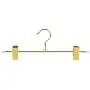 Amber Home 10 Pack-Shiny Gold Metal Slacks Pants and Skirt Hanger with Adjustable Clips Hang Rack with Hook (10)