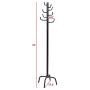 70" Metal Coat Hat Rack Standing Clothes Jacket Hanger Hall Tree Stand w/8 Hooks