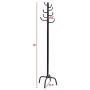 Metal Coat Hat Rack Standing Clothes Jacket Hanger Hall Tree Stand w/8 Hooks 70 Inch