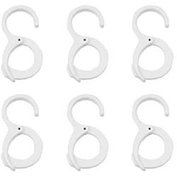 6 Pcs Multi-Function Clip Hanging Hooks, White