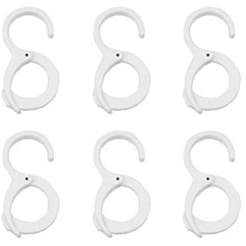 6 Pcs Multi-Function Clip Hanging Hooks, White