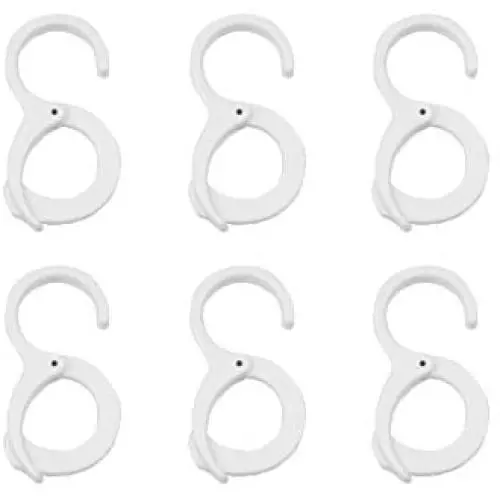 6 Pcs Multi-Function Clip Hanging Hooks, White