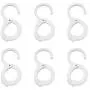 6 Pcs Multi-Function Clip Hanging Hooks, White