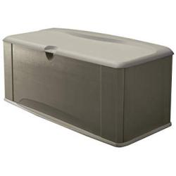 Rubbermaid FG5E3900OLVSS Deck Box, Extra Large, Sandstone