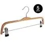 Inveroo 5pcs 37cm Hangers with Clips Use for Skirt Clothes Hanger Pants Hangers Anti-Skid Hooks