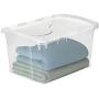 Sterilite 19148006 48 Quart Clear Hinged Lid Storage Boxes Tote with See Through Base (12 Pack)