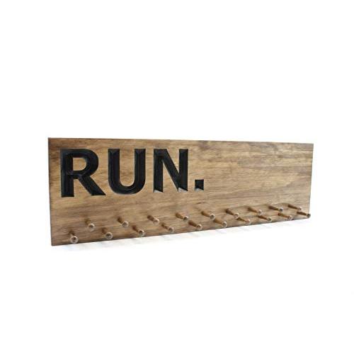 Marathon Medal display 19 PEGS - running medals and race bibs holder - running medals and race bibs hanger - Marathon (CWD-556)