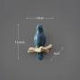 JDSHSO Wall Mounted Home Living Room Decor Hanger Resin Bird Statue Key Holder Coat Clothes Towel Hooks Racks Animal Sculpture (Navy,A Bird)