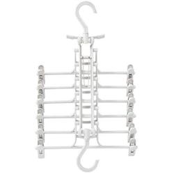 2pcs Telescopic Cloth Hangers Folding Drying Clothes Trousers Pants Hanger with Clips Wardrobe Hooks Home Storage