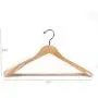 Better to U Deluxe Curved Solid Wooden Coat Clothes Hanger Suit Hanger Jacket Hanger with Sturdy Non-Slip Bar Wide Shoulder Hangers, Natural Smooth Finished (6 Pack)