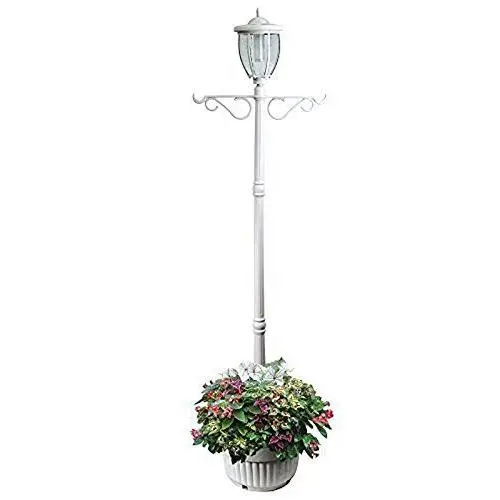 Sun-Ray 312065 Kenwick Single-Head Solar Lamp Post and Planter, with Plant Hanger Dual Amber/White Light Switch, 7, Sun-Ray 312065 Kenwick Single-Head Solar Lamp Post and Planter, with Plant Hanger Dual Amber/White Light Switch, 7,