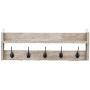 Hooks for Wall Mounted Wall Mount Hook,Coat Robe Hat Clothes Wall Mount Hook Hanger Towel Rack，5 Hooks (Color : Mocha Brown, Size : 60 x 20 x 12cm)