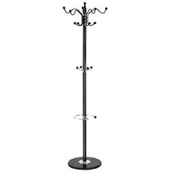 Tangkula 70" Metal Coat Tree, Coat Racks with 15 Hooks, Hat Jacket Stand Tree Holder Hanger Rack w/Marble Base (Black)