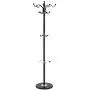 Tangkula 70" Metal Coat Tree, Coat Racks with 15 Hooks, Hat Jacket Stand Tree Holder Hanger Rack w/Marble Base (Black)