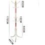 Floor Single-bar Hanger Coat Rack Stainless Steel Clothes Rack, Gold, Primary Color, Red, 49cm49cm172cm Haiming (Color : Red)