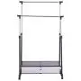 9rit_shop Sufficient Storage Double Adjustable Cloth Hanger Garment Rack