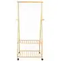 Bamboo Garment Rack w/ 4 Coat Hooks 2-tier Shoe Clothes Storage Rolling Laundry Sorter Cart Hamper Organizer with Hanging Bar Closet System Storage Clothes Hanger Dry Shelf Heavy Duty(U.S. Stock) Bamboo Garment Rack w/ 4 Coat Hooks 2-tier Shoe Clothes Storage Rolling Laundry Sorter Cart Hamper Organizer with Hanging Bar Closet System Storage Clothes Hanger Dry Shelf Heavy Duty(U.S. Stock)