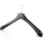 HANGERWORLD 10 Black 19.7inch Plastic Coat Jacket Clothes Garment Top Hangers 1.96inch Wide Broad Shoulder Support