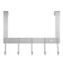DOKU SUS 304 Stainless Steel Over-The-Door-Hooks, Back of The Door Hanger Bathroom Organizer Rack Heavy-Duty for Clothes Towels, Coats, Robes, Hats, Bags, Backpacks Hanging, Extended Hooks Easy To Use