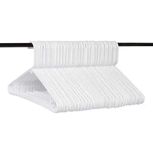 Neaties American Made White Plastic Hangers with Bar Hooks, Plastic Clothes Hangers Ideal for Everyday Use, Clothing Standard Hangers, 60pk Neaties American Made White Plastic Hangers with Bar Hooks, Plastic Clothes Hangers Ideal for Everyday Use, Clothing Standard Hangers, 60pk
