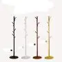 D&LE Coat Rack Free Standing, Wooden Enterway Hall Tree Coat Hanger Holder 8 Hooks Solid Wood Base for Coat Has Clothes-White 38x175cm(15x69inch)