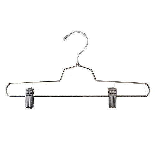 NAHANCO SLD-PANTHU 14” Heavy Duty Commercial Steel Metal Skirt Pant Hanger Chrome (Pack of 25)