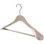SAASNY Plastic Hangers,10 Extra Wide 45cm Heavy Duty Brown Plastic Jacket Clothes Garment Hangers with Non Slip Trouser Bar,Extra Smooth Finish,for Drying and Storage