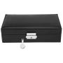 Cimenn Jewelry Box, Elegant PU Leather Solid Color Case Storage Organizer for Women Girls(Black)