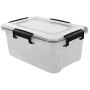Fiaze 2-Pack 10 L Clear Latch Boxes with Lid, Plastic Storage Box