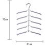 5pcs Random Color Multilayer Fish Bone Shape Stainless Steel Clothing Storage Racks, Clothes Hanger Storage Holder Wardrobe Laundry Drying Rack