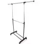 KepooMan Garment Rack Portable Collapsible Clothes Hanging Rack Rolling Garment Hanger Adjustable Hanger Rail Clothing Rack Shelf with Lockable Wheels -Silver