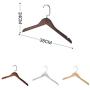 Clothes Hangers,Set of 10, Wooden 38 cm Solid Wood Coat Hangers Round Trouser Bar and Shoulder Notches with Space Saving Non-Slip Durable,Dark Walnut