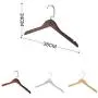Clothes Hangers,Set of 10, Wooden 38 cm Solid Wood Coat Hangers Round Trouser Bar and Shoulder Notches with Space Saving Non-Slip Durable,White Clothes Hangers,Set of 10, Wooden 38 cm Solid Wood Coat Hangers Round Trouser Bar and Shoulder Notches with Space Saving Non-Slip Durable,White