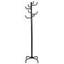 GOFLAME Coat Rack Tree with Hat Hanger Holder, Metal Clothes Hanger Free Standing with 8 Hooks and Solid Feet for Hanging Jacket Hat Umbrella (Black)