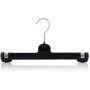 HANGERWORLD 10 Black 11.8inch Plastic Coat Clothes Garment Pants Skirt Clip Hanger