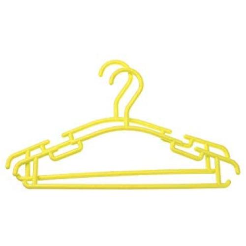 Peony red 10Pcs/Set Portable Children Clothes Hanger Toddler Baby Clothes Coat Plastic Hangers Hook Household for Kids Clothing Organizer,Yellow